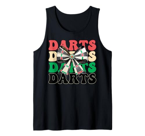 Darts Dartscheibe Dart Girl Mom Coquette Bow Tank Top von Womens Coquette Bow Darts Dartboard Dart Gifts