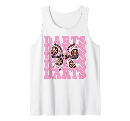 Darts Dartscheibe Dart Girl Mom Coquette Bow Tank Top von Womens Coquette Bow Darts Dartboard Dart Gifts