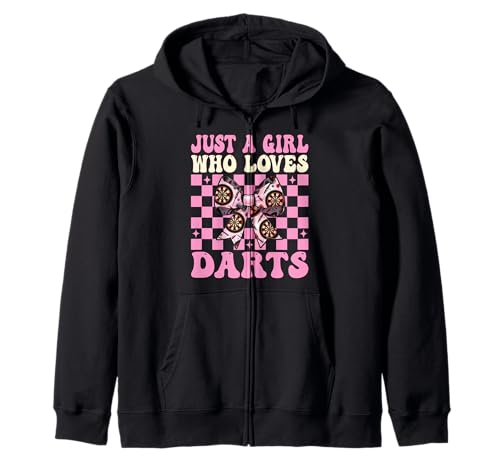 Just A Girl Who Loves Darts Dartscheibe Dart Girl Coquette Bow Kapuzenjacke von Womens Coquette Bow Darts Dartboard Dart Gifts