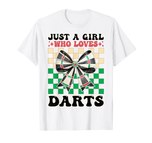 Just A Girl Who Loves Darts Dartscheibe Dart Girl Coquette Bow T-Shirt von Womens Coquette Bow Darts Dartboard Dart Gifts