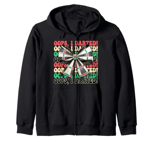 Oops, I Darted! Darts Dartscheibe Dart Girl Mom Coquette Bow Kapuzenjacke von Womens Coquette Bow Darts Dartboard Dart Gifts