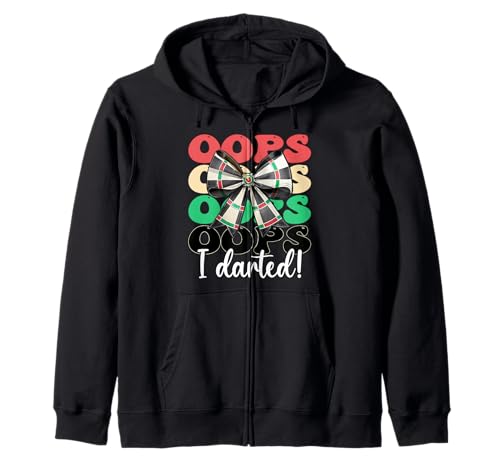 Oops, I Darted! Darts Dartscheibe Dart Girl Mom Coquette Bow Kapuzenjacke von Womens Coquette Bow Darts Dartboard Dart Gifts