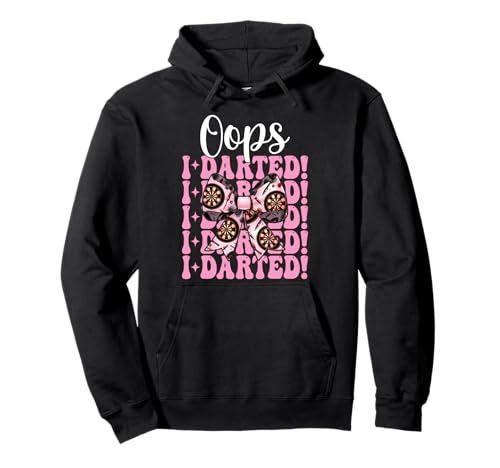 Oops, I Darted! Darts Dartscheibe Dart Girl Mom Coquette Bow Pullover Hoodie von Womens Coquette Bow Darts Dartboard Dart Gifts