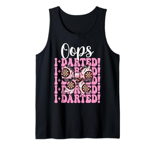 Oops, I Darted! Darts Dartscheibe Dart Girl Mom Coquette Bow Tank Top von Womens Coquette Bow Darts Dartboard Dart Gifts