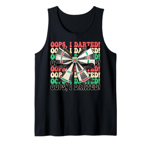 Oops, I Darted! Darts Dartscheibe Dart Girl Mom Coquette Bow Tank Top von Womens Coquette Bow Darts Dartboard Dart Gifts