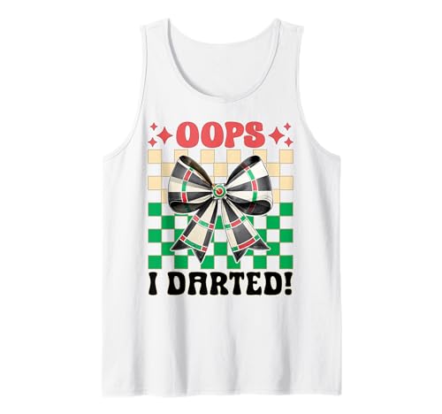 Oops, I Darted! Darts Dartscheibe Dart Girl Mom Coquette Bow Tank Top von Womens Coquette Bow Darts Dartboard Dart Gifts