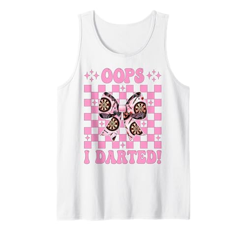Oops, I Darted! Darts Dartscheibe Dart Girl Mom Coquette Bow Tank Top von Womens Coquette Bow Darts Dartboard Dart Gifts
