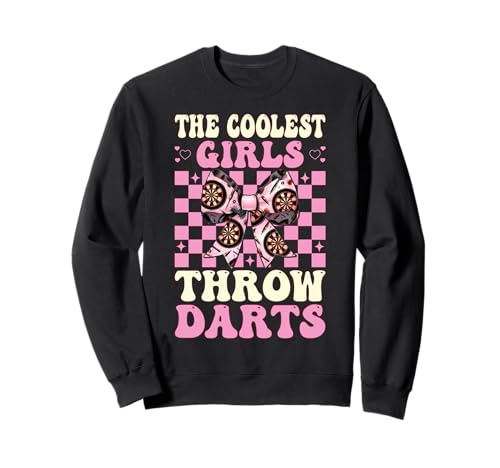 The Coolest Girls Throw Darts Dartscheibe Dart Girl Coquette Sweatshirt von Womens Coquette Bow Darts Dartboard Dart Gifts