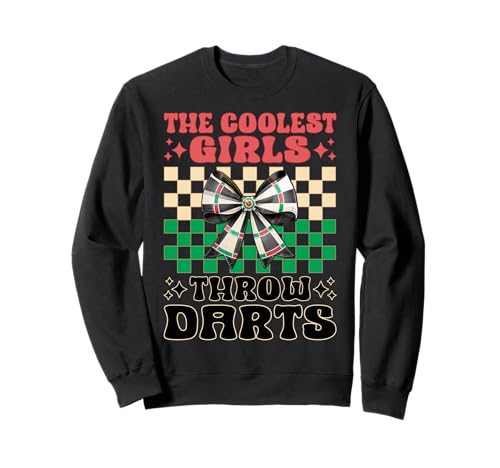 The Coolest Girls Throw Darts Dartscheibe Dart Girl Coquette Sweatshirt von Womens Coquette Bow Darts Dartboard Dart Gifts