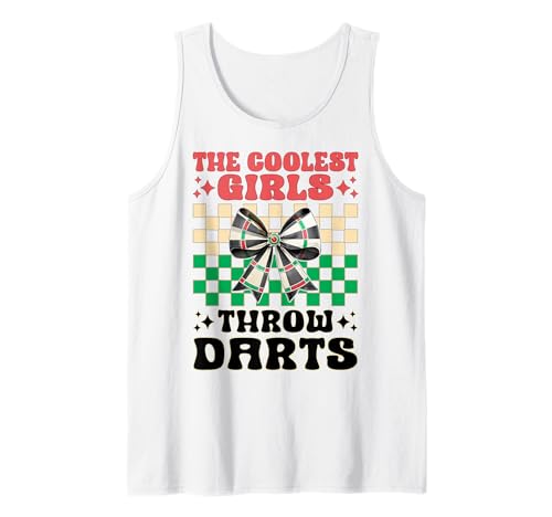The Coolest Girls Throw Darts Dartscheibe Dart Girl Coquette Tank Top von Womens Coquette Bow Darts Dartboard Dart Gifts