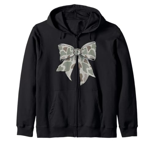 Hirsch Jagd Jäger Camouflage Camo Mädchen Kokette Schleife Kapuzenjacke Hirsch Jagd Jäger Camouflage Camo Mädchen Kokette Schleife Kapuzenjacke von Womens Coquette Bow Deer Hunting Hunter Gifts
