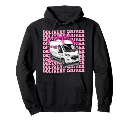 Zustellung Fahrer Paket Kurier Lieferwagen Girl Coquette Pullover Hoodie Zustellung Fahrer Paket Kurier Lieferwagen Girl Coquette Pullover Hoodie von Womens Coquette Bow Delivery Driver Parcel Gifts