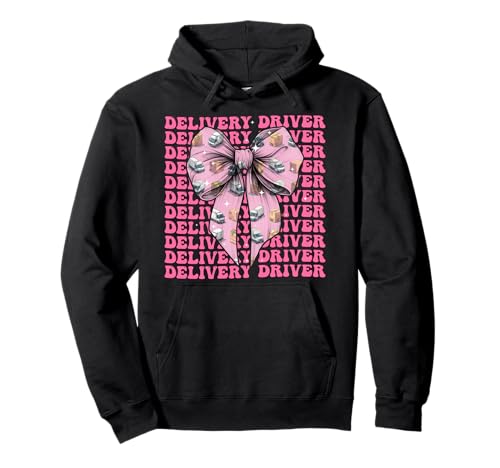 Zustellung Fahrer Paket Kurier Lieferwagen Girl Coquette Pullover Hoodie Zustellung Fahrer Paket Kurier Lieferwagen Girl Coquette Pullover Hoodie von Womens Coquette Bow Delivery Driver Parcel Gifts