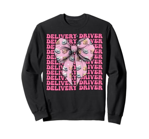 Zustellung Fahrer Paket Kurier Lieferwagen Girl Coquette Sweatshirt Zustellung Fahrer Paket Kurier Lieferwagen Girl Coquette Sweatshirt von Womens Coquette Bow Delivery Driver Parcel Gifts