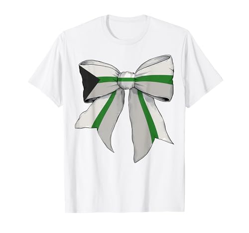 Demiromantic Pride Flag LGBTQ Coquette Bow für Mädchen T-Shirt von Womens Coquette Bow Demiromantic Pride LGBTQ Gifts
