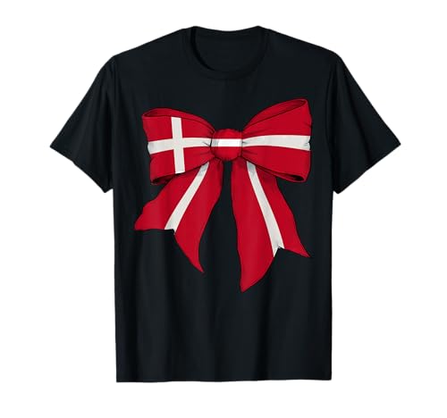 Dänemark Dänemark Dänemark Pride Flag Girl Coquette Bow Ribbon T-Shirt Dänemark Dänemark Dänemark Pride Flag Girl Coquette Bow Ribbon T-Shirt von Womens Coquette Bow Denmark Heritage Flag Gifts