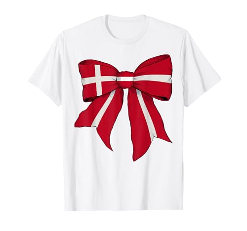 Dänemark Dänemark Dänemark Pride Flag Girl Coquette Bow Ribbon T-Shirt Dänemark Dänemark Dänemark Pride Flag Girl Coquette Bow Ribbon T-Shirt von Womens Coquette Bow Denmark Heritage Flag Gifts