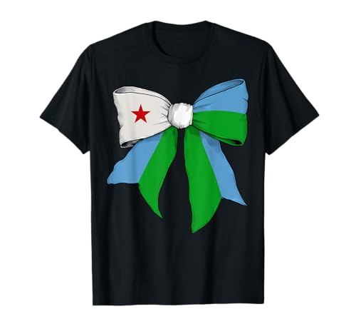 Dschibuti Dschibuti-Flagge, Mädchen, Kokette Schleife T-Shirt von Womens Coquette Bow Djibouti Heritage Flag Gifts