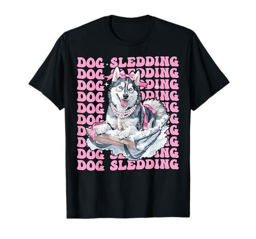 Hundeschlitten Mushing Sports Girl Kokette Schleife Rosa T-Shirt Hundeschlitten Mushing Sports Girl Kokette Schleife Rosa T-Shirt von Womens Coquette Bow Dog Sledding Mushing Gifts