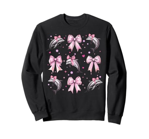 Delphin Ocean Tier Mädchen Kokette Schleife Rosa Sweatshirt Delphin Ocean Tier Mädchen Kokette Schleife Rosa Sweatshirt von Womens Coquette Bow Dolphin Ocean Animal Gifts