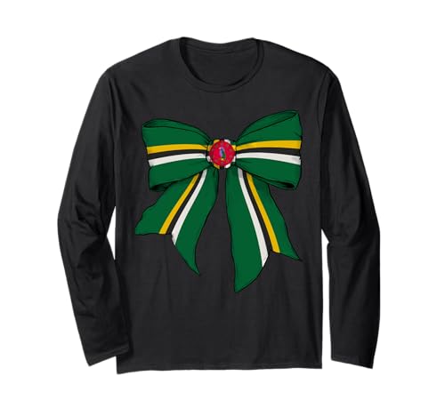 Kokettenschleifenband mit dominikanischer Flagge für Mädchen Langarmshirt Kokettenschleifenband mit dominikanischer Flagge für Mädchen Langarmshirt von Womens Coquette Bow Dominica Heritage Flag Gifts