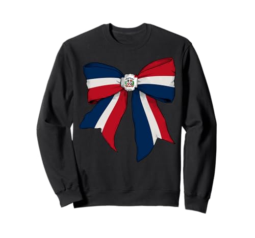 Dominikanische Republik Dominikanische Stolz Flagge Mädchen Kokette Schleife Sweatshirt Dominikanische Republik Dominikanische Stolz Flagge Mädchen Kokette Schleife Sweatshirt von Womens Coquette Bow Dominican Republic Gifts