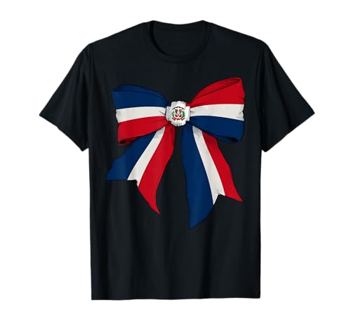 Dominikanische Republik Dominikanische Stolz Flagge Mädchen Kokette Schleife T-Shirt Dominikanische Republik Dominikanische Stolz Flagge Mädchen Kokette Schleife T-Shirt von Womens Coquette Bow Dominican Republic Gifts