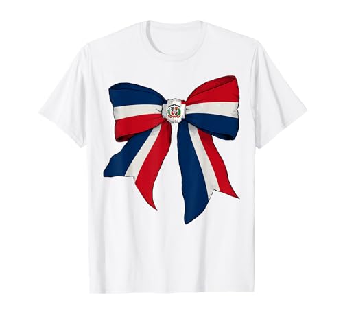 Dominikanische Republik Dominikanische Stolz Flagge Mädchen Kokette Schleife T-Shirt Dominikanische Republik Dominikanische Stolz Flagge Mädchen Kokette Schleife T-Shirt von Womens Coquette Bow Dominican Republic Gifts