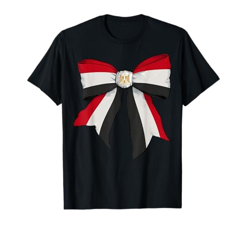 Ägypten Ägypten Pride Flagge Mädchen Kokette Schleife Band T-Shirt von Womens Coquette Bow Egypt Heritage Flag Gifts