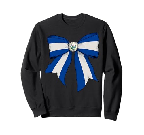 El Salvador Salvadorianischer Stolz Flagge Mädchen Kokette Schleife Band Sweatshirt El Salvador Salvadorianischer Stolz Flagge Mädchen Kokette Schleife Band Sweatshirt von Womens Coquette Bow El Salvador Heritage Gifts