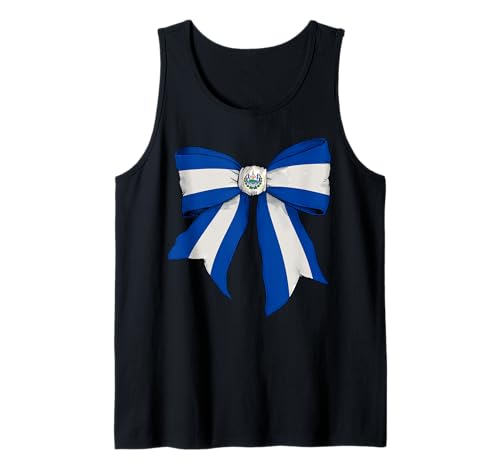 El Salvador Salvadorianischer Stolz Flagge Mädchen Kokette Schleife Band Tank Top El Salvador Salvadorianischer Stolz Flagge Mädchen Kokette Schleife Band Tank Top von Womens Coquette Bow El Salvador Heritage Gifts