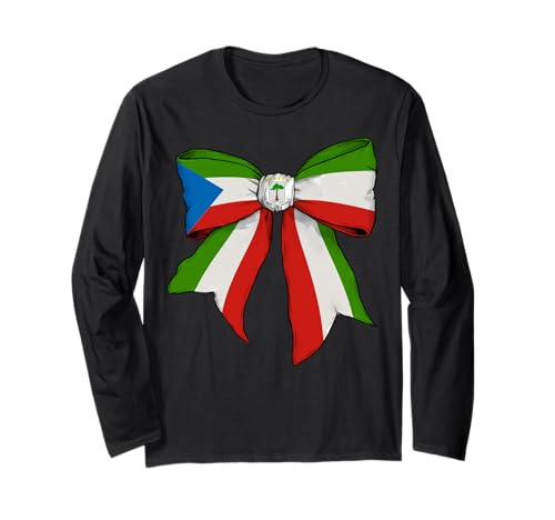Äquatorialguinea Äquatorialguinea Pride Girl Kokette Bogen Langarmshirt Äquatorialguinea Äquatorialguinea Pride Girl Kokette Bogen Langarmshirt von Womens Coquette Bow Equatorial Guinea Gifts
