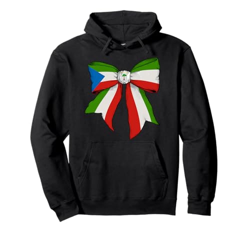 Äquatorialguinea Äquatorialguinea Pride Girl Kokette Bogen Pullover Hoodie Äquatorialguinea Äquatorialguinea Pride Girl Kokette Bogen Pullover Hoodie von Womens Coquette Bow Equatorial Guinea Gifts