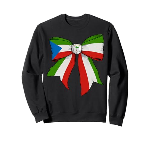 Äquatorialguinea Äquatorialguinea Pride Girl Kokette Bogen Sweatshirt Äquatorialguinea Äquatorialguinea Pride Girl Kokette Bogen Sweatshirt von Womens Coquette Bow Equatorial Guinea Gifts