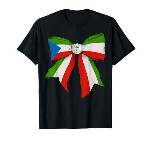 Äquatorialguinea Äquatorialguinea Pride Girl Kokette Bogen T-Shirt Äquatorialguinea Äquatorialguinea Pride Girl Kokette Bogen T-Shirt von Womens Coquette Bow Equatorial Guinea Gifts