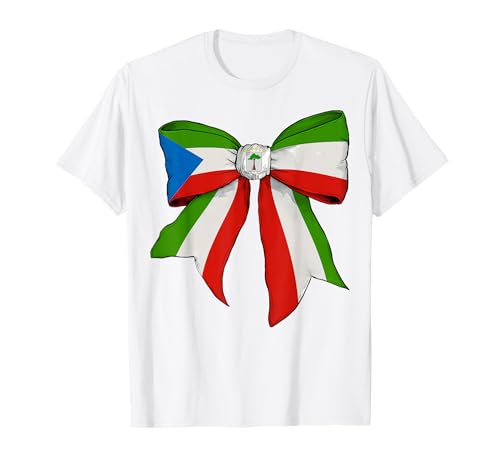 Äquatorialguinea Äquatorialguinea Pride Girl Kokette Bogen T-Shirt Äquatorialguinea Äquatorialguinea Pride Girl Kokette Bogen T-Shirt von Womens Coquette Bow Equatorial Guinea Gifts