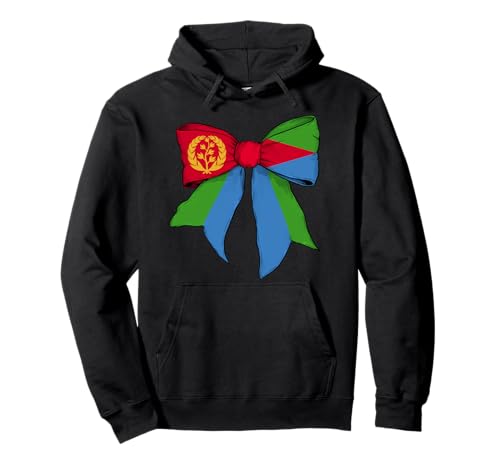 Eritrea Kongolesische Flagge Mädchen Kokette Schleife Band Pullover Hoodie von Womens Coquette Bow Eritrea Heritage Flag Gifts