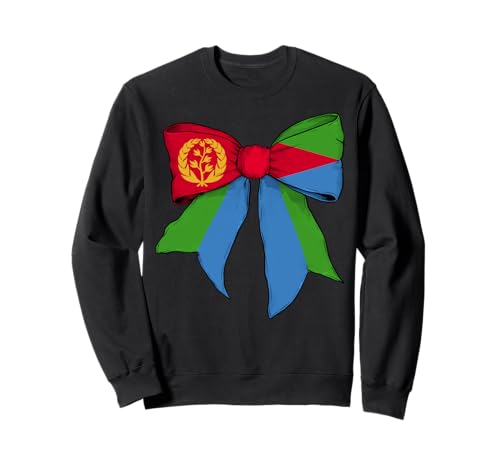 Eritrea Kongolesische Flagge Mädchen Kokette Schleife Band Sweatshirt von Womens Coquette Bow Eritrea Heritage Flag Gifts