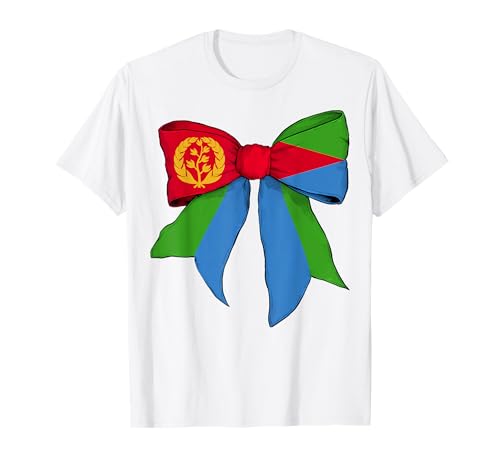 Eritrea Kongolesische Flagge Mädchen Kokette Schleife Band T-Shirt von Womens Coquette Bow Eritrea Heritage Flag Gifts