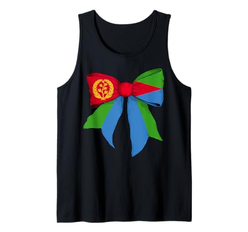 Eritrea Kongolesische Flagge Mädchen Kokette Schleife Band Tank Top von Womens Coquette Bow Eritrea Heritage Flag Gifts