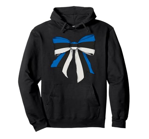 Estland Estland Pride Flag Girl Coquette Bow Ribbon Pullover Hoodie von Womens Coquette Bow Estonia Heritage Flag Gifts