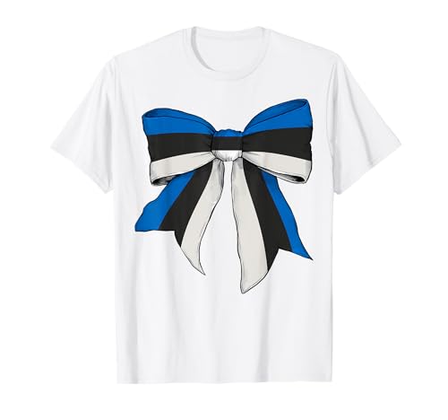 Estland Estland Pride Flag Girl Coquette Bow Ribbon T-Shirt von Womens Coquette Bow Estonia Heritage Flag Gifts