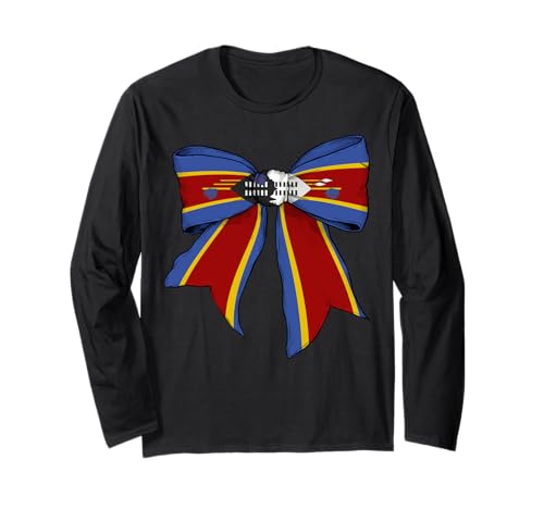 Eswatini Swazi Swasiland Pride Flag Girl Coquette Bow Ribbon Langarmshirt Eswatini Swazi Swasiland Pride Flag Girl Coquette Bow Ribbon Langarmshirt von Womens Coquette Bow Eswatini Heritage Flag Gifts