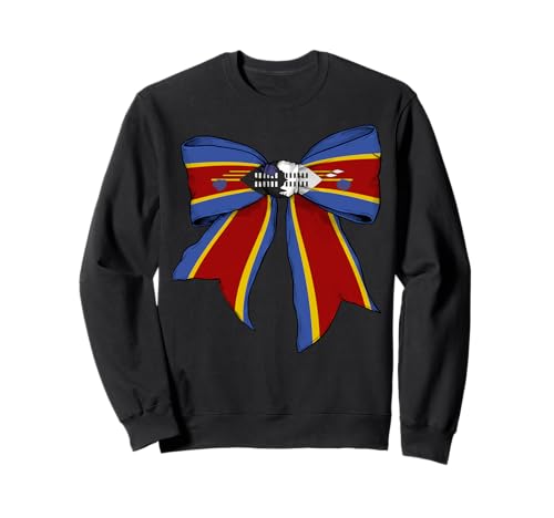 Eswatini Swazi Swasiland Pride Flag Girl Coquette Bow Ribbon Sweatshirt von Womens Coquette Bow Eswatini Heritage Flag Gifts