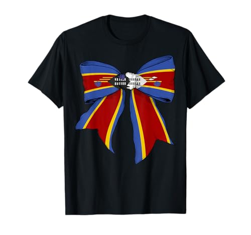 Eswatini Swazi Swasiland Pride Flag Girl Coquette Bow Ribbon T-Shirt von Womens Coquette Bow Eswatini Heritage Flag Gifts