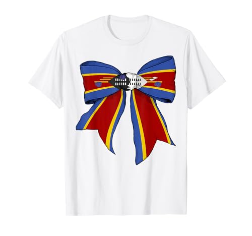 Eswatini Swazi Swasiland Pride Flag Girl Coquette Bow Ribbon T-Shirt von Womens Coquette Bow Eswatini Heritage Flag Gifts