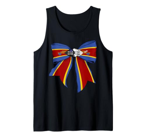 Eswatini Swazi Swasiland Pride Flag Girl Coquette Bow Ribbon Tank Top von Womens Coquette Bow Eswatini Heritage Flag Gifts