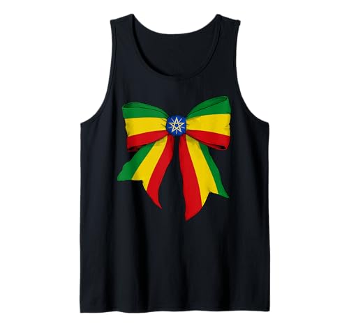 Äthiopien Äthiopien Stolz Flagge Mädchen Kokette Schleife Band Tank Top Äthiopien Äthiopien Stolz Flagge Mädchen Kokette Schleife Band Tank Top von Womens Coquette Bow Ethiopia Heritage Flag Gifts