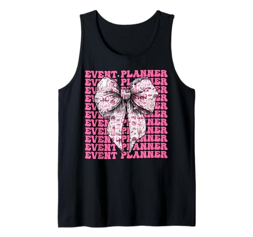 Eventplaner Planung Mädchen Kokette Schleife Rosa Schleife Tank Top von Womens Coquette Bow Event Planner Planning Gifts
