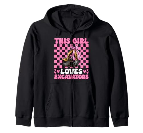 Dieses Mädchen liebt Baggerfahrer HEO Coquette Kapuzenjacke von Womens Coquette Bow Excavator Operator HEO Gifts